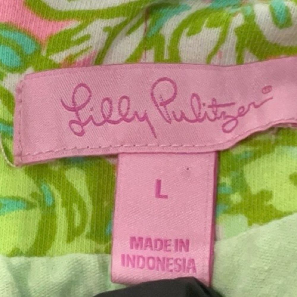 Lilly Pulitzer Pink and Green Patterned Fabric - Picture 3 of 4